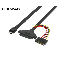 Oculink SFF-8611 TO SFF-8639+15PIN SATA Cable with ear